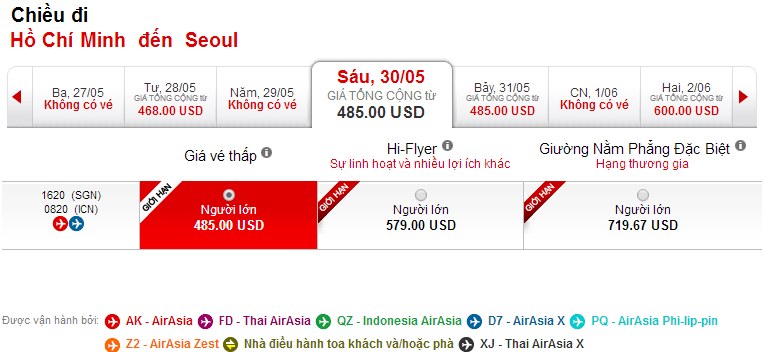 Vé máy bay giá rẻ đi Seoul